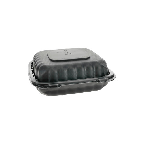 EarthChoice 8 x 8 x 3 MFPP Hinged Lid Container, Black, 200 ct.