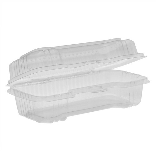 Pactiv Evergreen 6.5" X 2.75" X 2.25" Hinged Lid Hot Dog Container Clear, 250 ct.