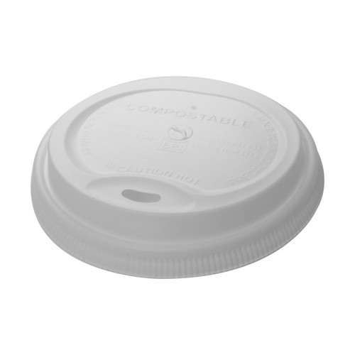 EarthChoice Compostable PLA Lid for 10-20 oz. for Hot Drink Cups, White, 1,000 ct.