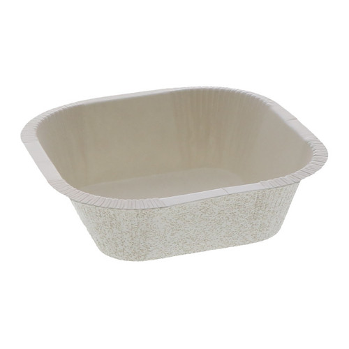 Pactiv Evergreen 9.5 oz. 4.6 x 4.6" PFAS-Free Pressware Classic Stoneware Dual-Ovenable Paperboard Tray, White, 1,000 ct.