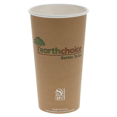EarthChoice 20 oz. Compostable Paperboard Hot Drink Cup, Brown, 1,000 ct.