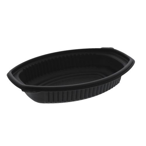 Pactiv Evergreen Clearview Micromax 12 oz. Oval Casserole Container, Black, 252 ct.