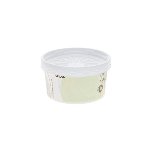 US Foods Monogram 8 oz. Paperboard Round Food Container and Lid, Meadows Stock Print, 250 ct.