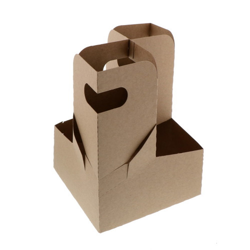 Pactiv Evergreen 4-Cup Paperboard Carrier Fits 8-24 oz. Sizes, Kraft, 150 ct.
