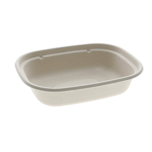 EarthChoice 28 oz. PFAS-Free Compostable Rectangle Fiber Blend Bowl, White, 400 ct.-YMC56X8REC28P