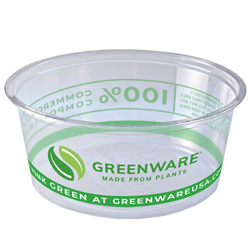 Greenware 3.25 oz. Compostable PLA Portion Cup with Print, Clear, 2,000 ct.-950931301