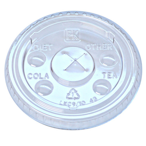Fabri-Kal PET X-Slot Lid with Flavor Buttons for 9/10 oz. Cup, Clear, 2,500 ct.-9508053