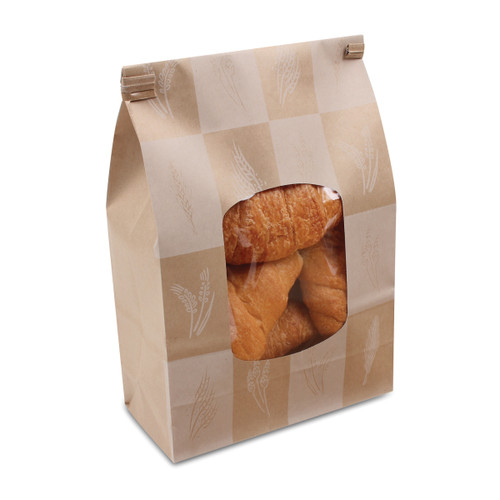 Stand up window bakery bag tin ties 1 lb - Color Artisan - Dimensions 4.75 x 2.50 x 9.50 (300236)