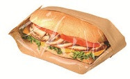 Dubl View® ToGo! deli bag half size: sub, round & square - Natural -  4.25 x 2.75 x 11.75 (300090)