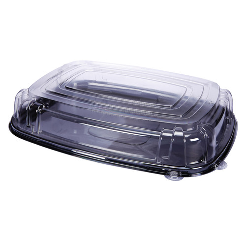 Contours™ Flexible, Thermoformed Trays 17”x13” Black Rectangle Tray/Dome Combo (ACRD1713BL25)