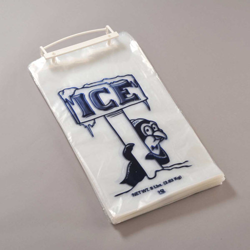 Ice Bags - 10 lb ice bag plastic wicket 12.00 x 19.00 x 4.00 + 1.50 - 12 x 4