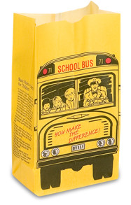 Dubl Wax 6 lb school bus bag - Color Yellow/red/black - Dimensions 6.00 x 3.62 x 11.00 (300202)