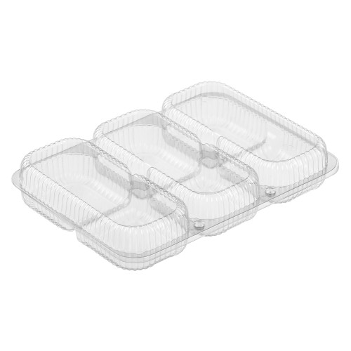 Clear donut container with 6 cavities (2077) 