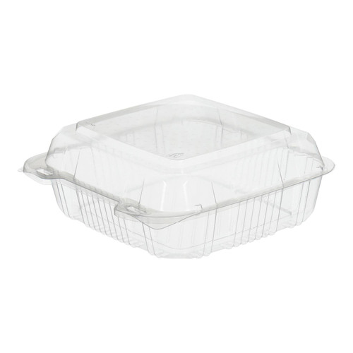 8”x 8” clear medium clamshell container (14mil) (21558) 
