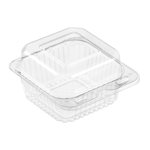 Small clear deep clamshell smooth wall dome with barlock closure (9512) 