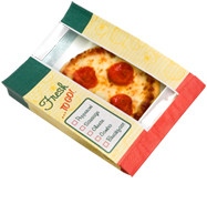 ToGo! window pizza bag & tray Pizza bag with window & tray - Color “Fresh ToGo!” white - Dimensions 7.50 x 2.00 x 11.00 (300306)