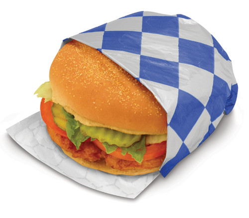 Honeycomb foil/paper insulated wrap - Color Blue/silver check - Dimensions 10.50 x 14 .00 (300844)