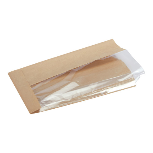 Dubl View® ToGo! grease resistant deli bags - Clear view - Natural - 6.00 x 2.62 x 9.37 (301149)