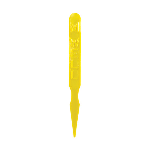 Spirit ® Picks & Utensils 3” Yellow: M. WELL Plastic Steak Marker (SPSMMWYE3CT2M)