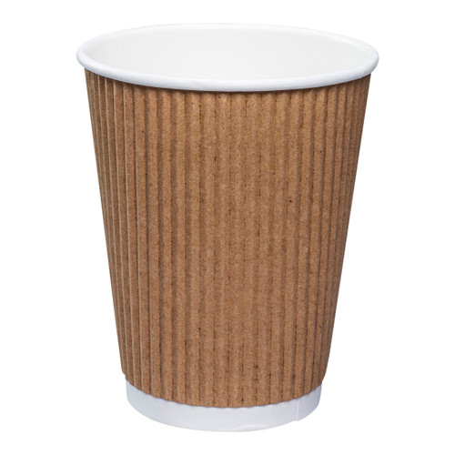 Touch Paper Hot Cups 12 fl oz (355ml) Kraft Ripple Wall Hot Cup (TI20207)