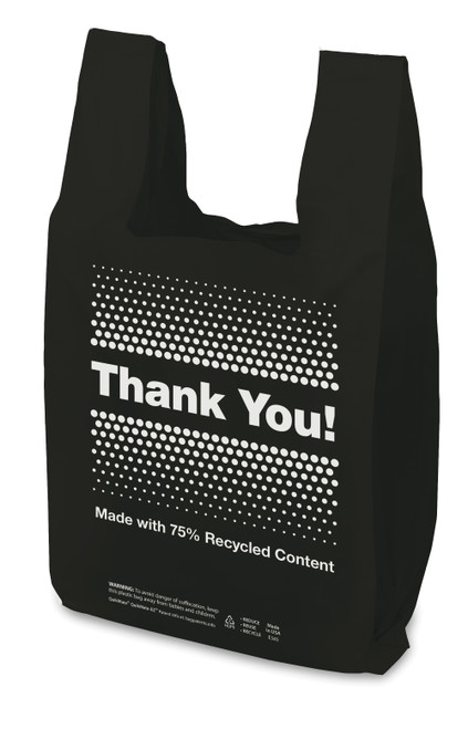 Eco Blend® Thank You T-Shirt Bags - High Recycled Content - 40% 11.50 x 6.50 x 21.00 - 12 x 5
