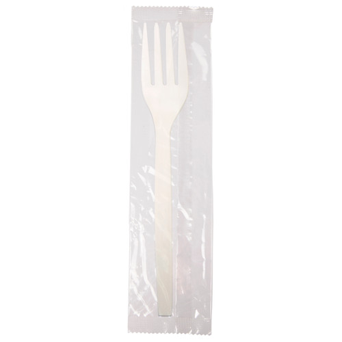 PSM Cutlery 7 in. White Individually Wrapped Forks (EPS072)