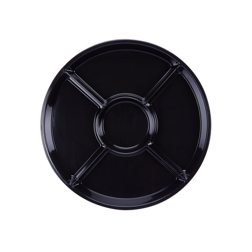 CheckMate™ Round Tray 12” Black compartment tray (A812CTBL)