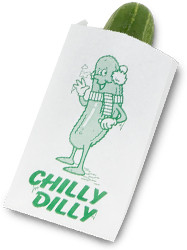 Pickle bags Dry wax pickle bag - Color “Chilly Dilly” white - Dimensions 3.50 x 1.50 x 6.50 (300305)