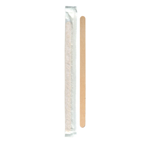 Coffee Stirrers 5.5” Natural Birch Wood Coffee Stir (Wrapped) (SPSTWD55CT5M)