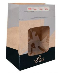 EcoCraft® ToGo! hot meal bags window meal bag w/ vents & tac seal med. - Natural - (301046)