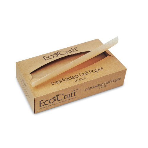 EcoCraft®  Interfolded dry wax deli paper -Natural - Dimensions 10.00 x 10.75 (016010)