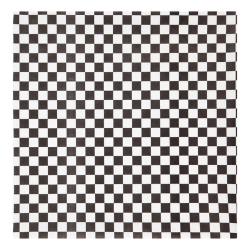 Sandwich wraps & basket liners Grease resistant paper wrap - Color Black/natural check - Dimensions 12.00 x 12.00 (P057800)