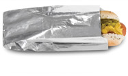 Foil/paper single-serve sandwich - hot dog bags - Silver - Dimensions 3.50 x 1.50 x 8.50 (300456)