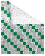 Honeycomb foil/paper insulated wrap - Color Green/silver check - Dimensions 10.50 x 14.00 (300845)