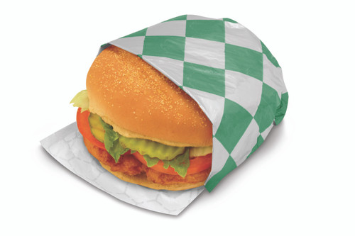Honeycomb foil/paper insulated wrap - Color Green/silver check - Dimensions 10.50 x 13.00 (300830)