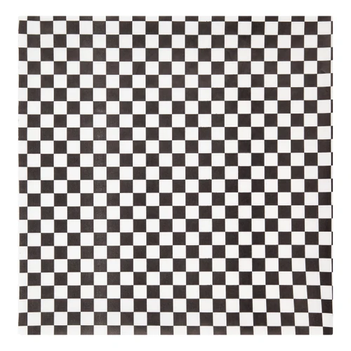 Sandwich wraps & basket liners Grease resistant paper wrap - Color Black/natural check - Dimensions 12.00 x 12.00 (P057800)