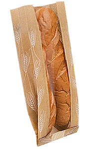 Dubl Wax® window bread bags  with seal strip Wheat-Artisan - Dimensions 6.50 x 2.00 x 17.75 (300886)