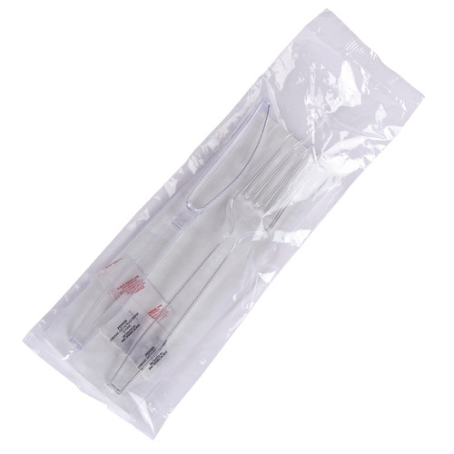 Cutlery Kits 6.0g XHW Clear F/K S&P 1 Ply Napkin Clear Wrap (310230)
