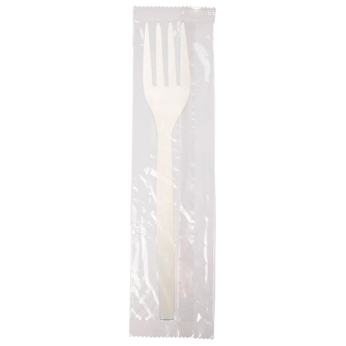 PSM Cutlery 7 in. White Individually Wrapped Forks (EPS072)