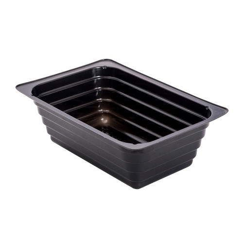 Polar Pak® Grab & Go Containers 8 oz Black Portion Tray (Lid - 21879) (21980)