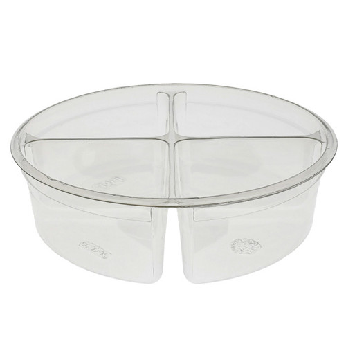 Pactiv Evergreen 32 oz. 7" 4-Compartment PET Round Deli Tub, Clear, 300 ct.