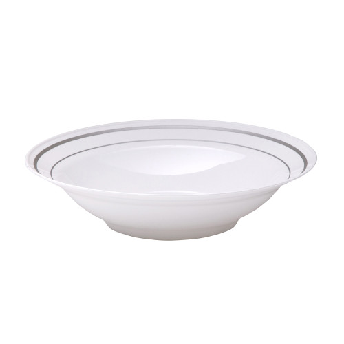 Masterpiece® Dinnerware 16 fl oz (473ml) White/Silver Bowl (MPB16WSLVR)