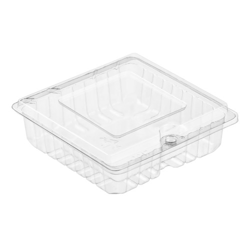 Clear single cavity container with flat lid (2017) 