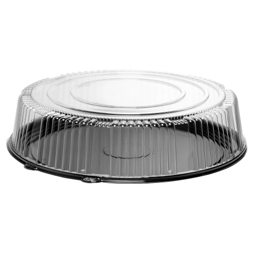 Casuals™ Round Tray 18” Black/Clear Thermoformed Tray w/Dome Lid (Combo) (ACP518BL)