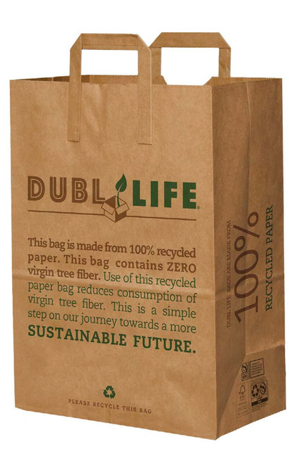 1/6 EZ-K UP (Sustainable Future) Dubl Life® sack 70# recycled kraft FSC BPI - 300 PK (45003)
