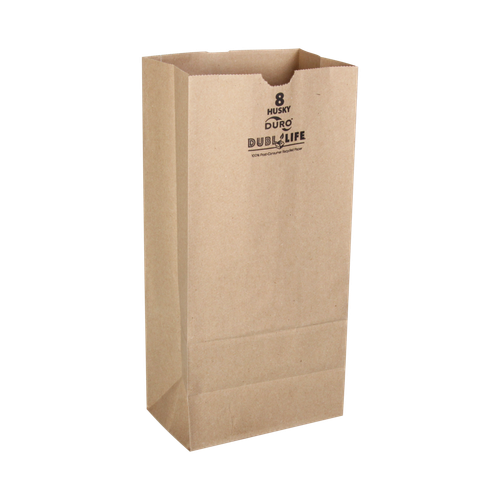 8# Dubl Life® Husky SOS bag 50# recycled kraft FSC BPI - 400 PK (70208)