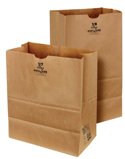 1/7 BBL Dubl Life® sack 66# recycled kraft FSC BPI - 500 PK (18069)