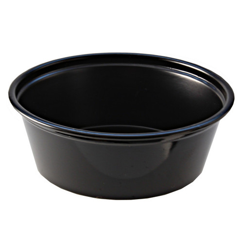 Fabri-Kal 1.5 oz. Polystyrene Squat Portion Cups, Black, 2,500 ct.