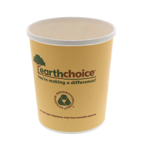 EarthChoice 32 oz. Compostable Paperboard Soup Cup, Yellow, 500 ct.