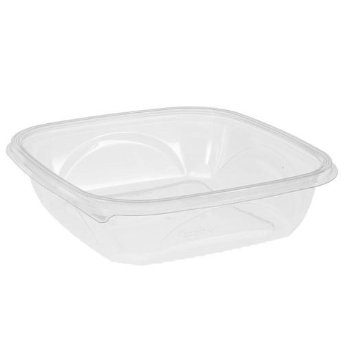 EarthChoice 48 oz. 9 x 9" Square RPET Bowl, Clear, 150 ct.